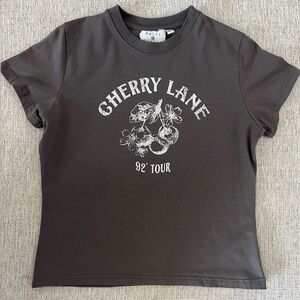 Cherry Graphic Tee - Gray